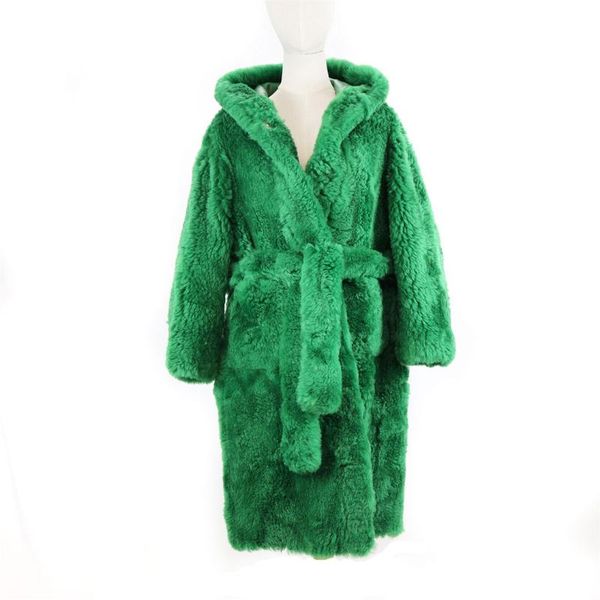 women's fur & faux woman real wool luxury long hood overcoat double faced green bathrobe style shearling coat leather, Black
women's fur & faux woman real wool luxury long hood overcoat double faced green bathrobe style shearling coat leather, Black