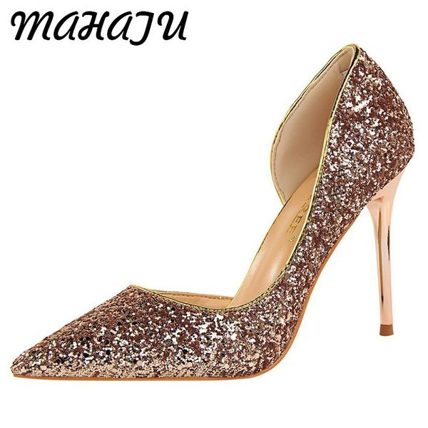 dress shoes 2021 women pumps extrem high heels thin female wedding gold sliver white ladies, Black
dress shoes 2021 women pumps extrem high heels thin female wedding gold sliver white ladies, Black