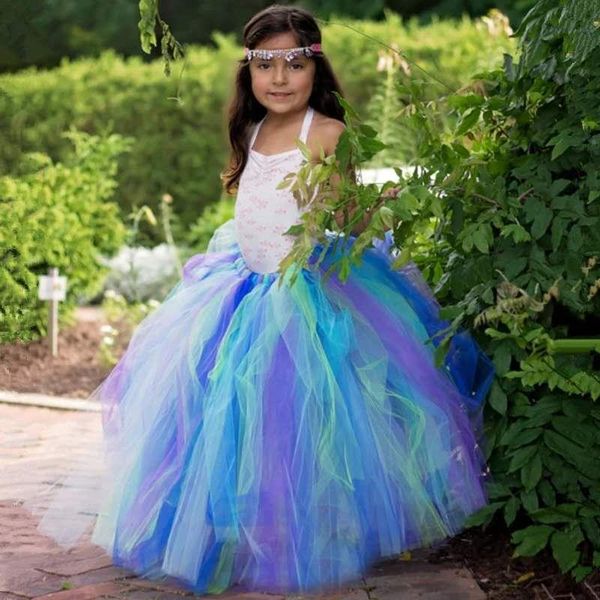 girls sweet long skirt handmade ankle tutu birthday party princess dress wedding skirts