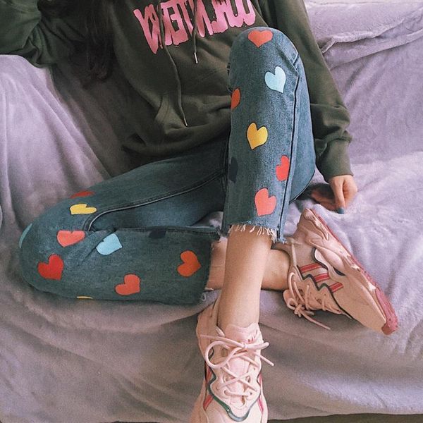 colorful heart print womens jeans autumn streetwear 90s blue high waisted baggy trousers harajuku mom denim pants vaqueros mujer women'
colorful heart print womens jeans autumn streetwear 90s blue high waisted baggy trousers harajuku mom denim pants vaqueros mujer women'