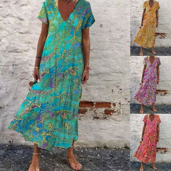 women's clothing dresses 2021 women's print dress v-neck short sleeve long skirt loose size, Black;gray
women's clothing dresses 2021 women's print dress v-neck short sleeve long skirt loose size, Black;gray