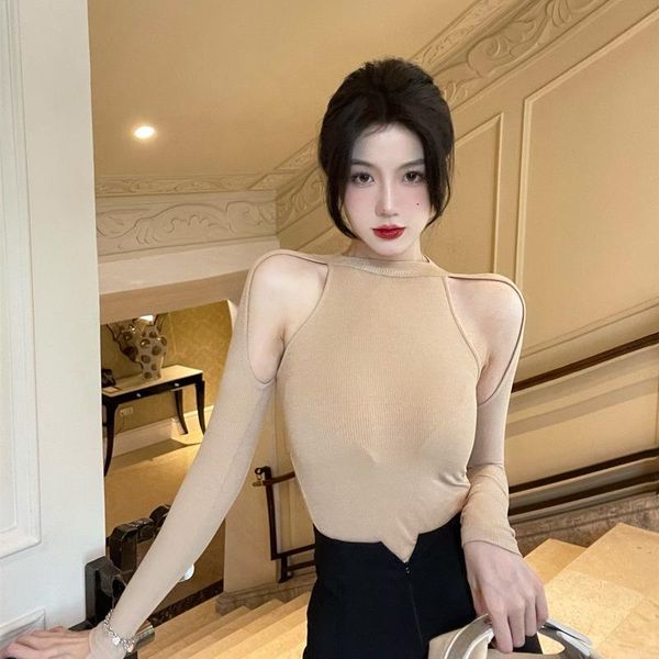 women's t-shirt fashion hollow out design style trend clothing leakage shoulder t-shirts korean clothes spring/autumn o-neck, White
women's t-shirt fashion hollow out design style trend clothing leakage shoulder t-shirts korean clothes spring/autumn o-neck, White