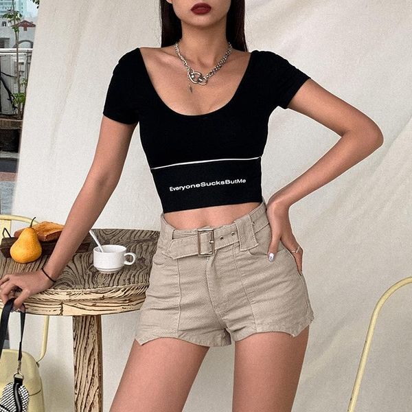 women's tanks & camis summer 2021 casual wear t-shirt black low-cut o-neck, reflective striped letter, White
women's tanks & camis summer 2021 casual wear t-shirt black low-cut o-neck, reflective striped letter, White
