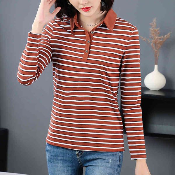 women's t-shirt shintimes poleras mujer turn-down collar woman tshirts new striped button long sleeve t shirt women clothing femme t-sh, White
women's t-shirt shintimes poleras mujer turn-down collar woman tshirts new striped button long sleeve t shirt women clothing femme t-sh, White