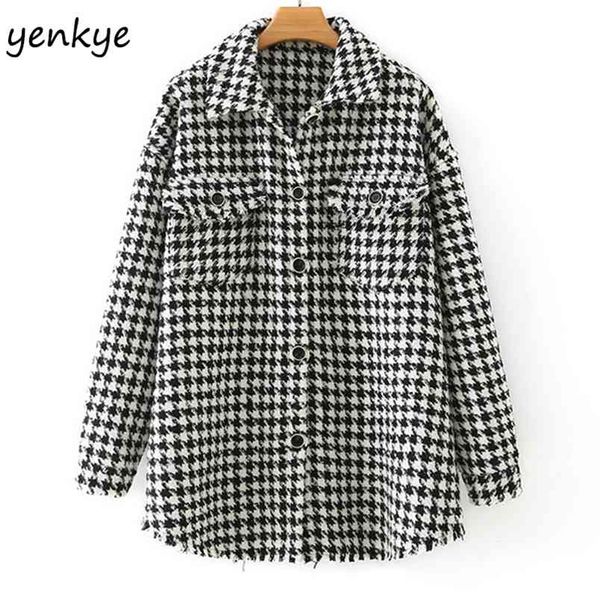 vintage houndstooth oversize jacket women long sleeve lapel collar single breasted autumn outerwear frayed edge packets coat 210514, Black;brown
vintage houndstooth oversize jacket women long sleeve lapel collar single breasted autumn outerwear frayed edge packets coat 210514, Black;brown