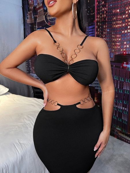 sxy o-ring front crop cami & bodycon skirt w1io#, White
sxy o-ring front crop cami & bodycon skirt w1io#, White