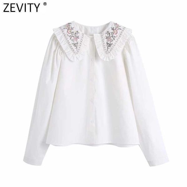 zevity women sweet peter pan collar embroidery white smock blouse office ladies ruffles casual shirt chic blusas ls7413 210603
zevity women sweet peter pan collar embroidery white smock blouse office ladies ruffles casual shirt chic blusas ls7413 210603