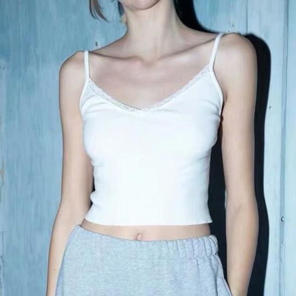 women's tanks & camis 2021 summer fashion women v-neck lightweight ribbed cotton with spaghetti straps and lace trimming, White
women's tanks & camis 2021 summer fashion women v-neck lightweight ribbed cotton with spaghetti straps and lace trimming, White