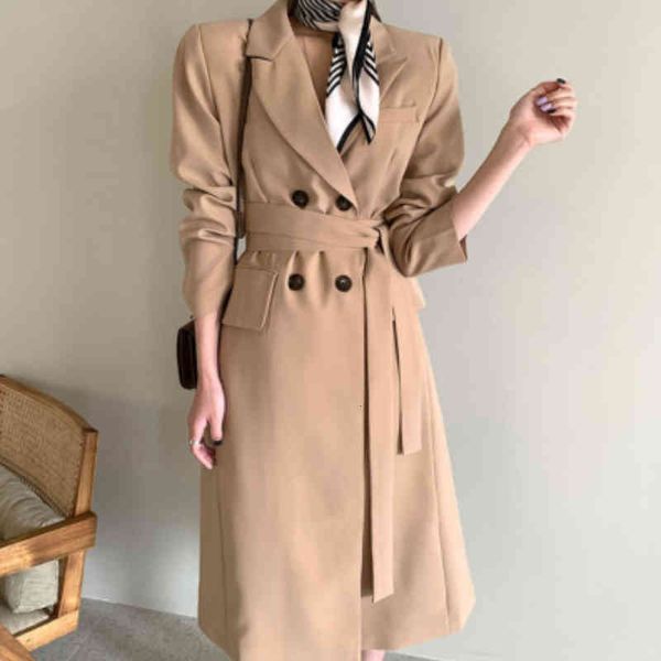 women's trench coats double breasted vintage notched collar long trend lace-up windbreaker autumn casual loose elegant outwear ivbk, Tan;black
women's trench coats double breasted vintage notched collar long trend lace-up windbreaker autumn casual loose elegant outwear ivbk, Tan;black