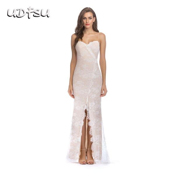 party dresses udfsu women spaghtti strap split evening dress lace off the shoulder floor length backless gowns, White;black
party dresses udfsu women spaghtti strap split evening dress lace off the shoulder floor length backless gowns, White;black