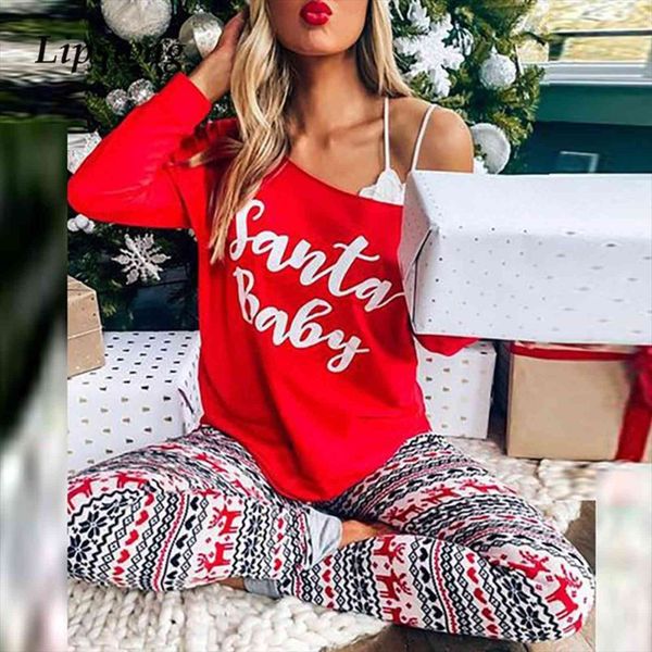year christmas print homewear womenpant suits off shoulder 2 piece sets tracksuit women shirt amp casual long pants, White
year christmas print homewear womenpant suits off shoulder 2 piece sets tracksuit women shirt amp casual long pants, White