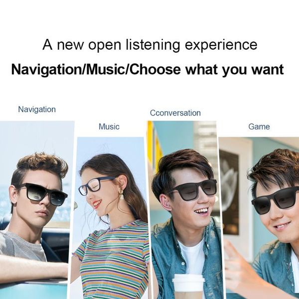 glasses smart audio non-in-ear design semi-open cavity with the voice assistant, clear sound bluetooth sunglasses
glasses smart audio non-in-ear design semi-open cavity with the voice assistant, clear sound bluetooth sunglasses