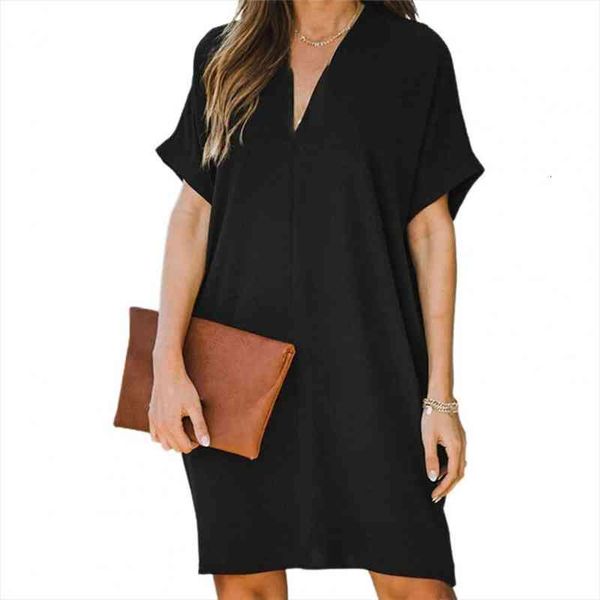 lady dress solid color short sleeve back hollow out butterfly loose knee-length summer dress streetwear robe femme, Black;gray
lady dress solid color short sleeve back hollow out butterfly loose knee-length summer dress streetwear robe femme, Black;gray