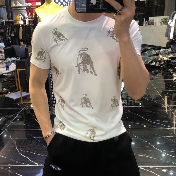 tee 2021 summer in short sleeves men's around the black neck gold tshirt drill for men social club clothes white homme shirt, White;black
tee 2021 summer in short sleeves men's around the black neck gold tshirt drill for men social club clothes white homme shirt, White;black