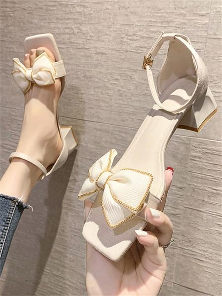 sandals one word buckle square heel summer sweet bow knot all-match mid-heel women's shoes, Black
sandals one word buckle square heel summer sweet bow knot all-match mid-heel women's shoes, Black