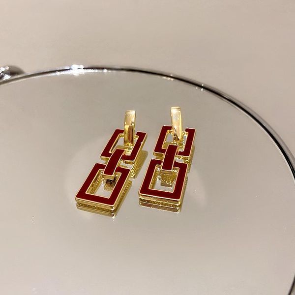 dangle & chandelier minar temperament rectangle hollow link earrings for women 2021 burgundy color enamel chain long party jewelry, Silver
dangle & chandelier minar temperament rectangle hollow link earrings for women 2021 burgundy color enamel chain long party jewelry, Silver