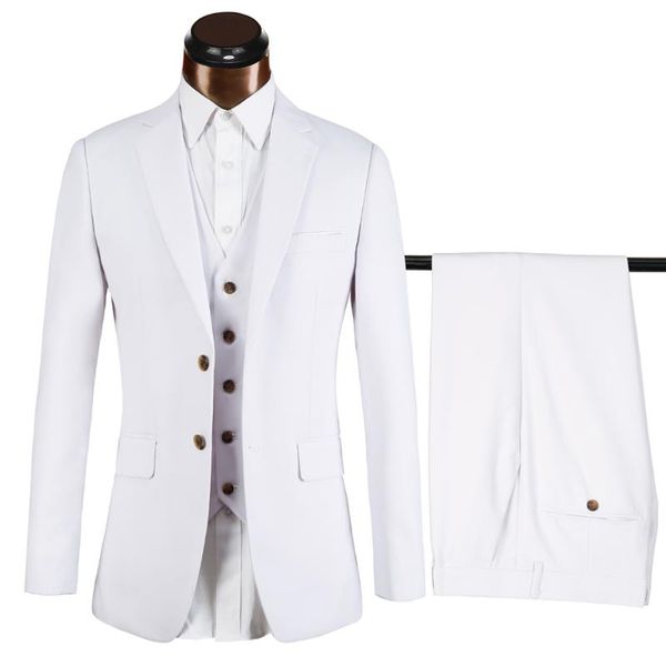 men suits 3 pieces brand slim fit wedding men's solid business blazer set (jacket+pants+vest) & blazers, White;black
men suits 3 pieces brand slim fit wedding men's solid business blazer set (jacket+pants+vest) & blazers, White;black