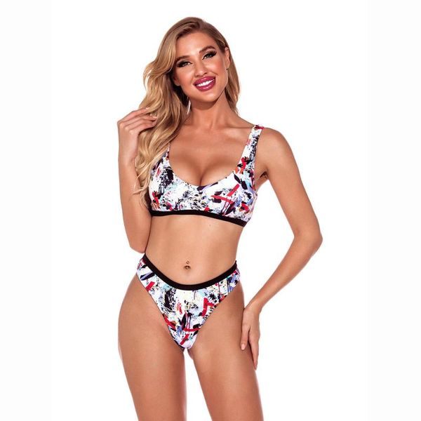 women's swimwear 2pcs women swimsuits bikini set push-up padded pure color bandage printing thong beachwear 2021, White;black
women's swimwear 2pcs women swimsuits bikini set push-up padded pure color bandage printing thong beachwear 2021, White;black