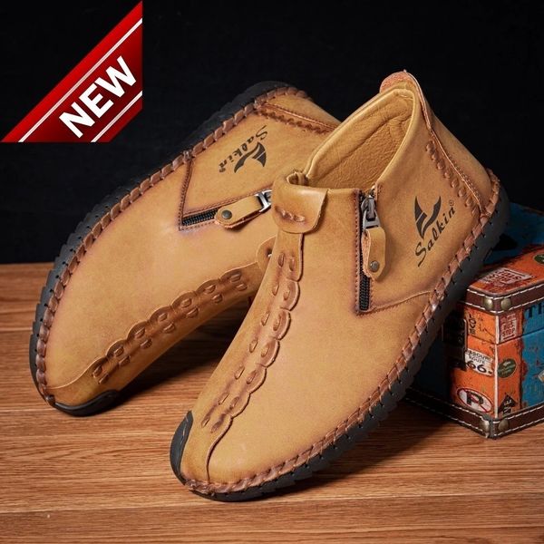 2021 winter new martin large size hand sewn short boots outdoor leisure zipper men's, Black
2021 winter new martin large size hand sewn short boots outdoor leisure zipper men's, Black