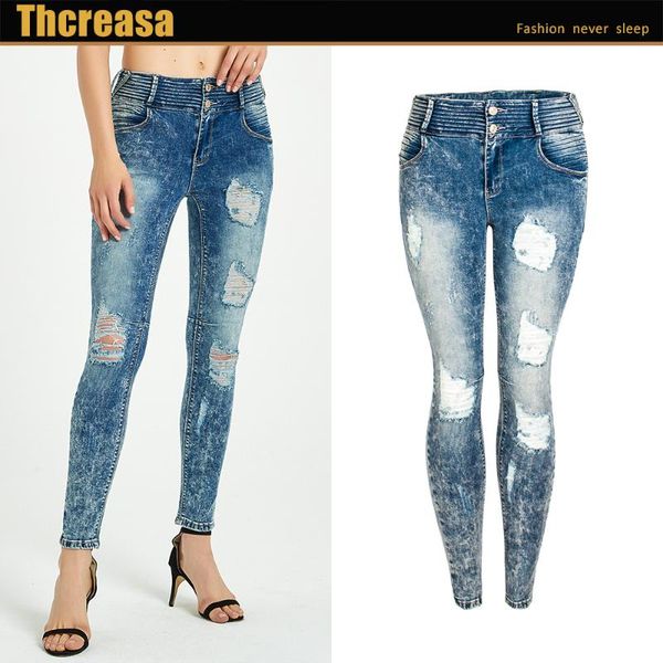 women's jeans states fast selling personality hole in the waist stretch trousers locomotive pencil pants, Blue
women's jeans states fast selling personality hole in the waist stretch trousers locomotive pencil pants, Blue