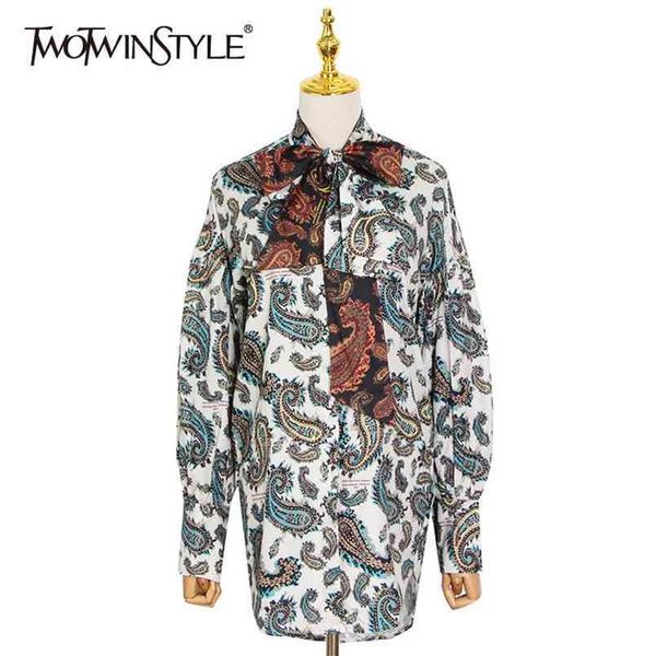 vintage hit color blouse for women polo neck long sleeve print casual shirt female fashion clothing 210524, White
vintage hit color blouse for women polo neck long sleeve print casual shirt female fashion clothing 210524, White