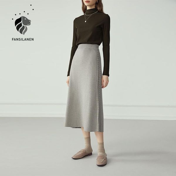 high waist long knitted a-line skirt women side twist elegant winter black vintage wool female office skirts
high waist long knitted a-line skirt women side twist elegant winter black vintage wool female office skirts