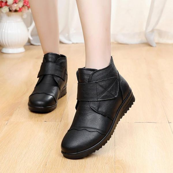 boots 2021 winter women's cotton-padded shoe round toe soft leather flat bottom plus velvet warm ladies oversized shoes, Black
boots 2021 winter women's cotton-padded shoe round toe soft leather flat bottom plus velvet warm ladies oversized shoes, Black