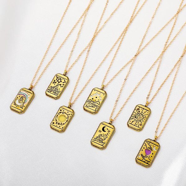 chains tarot cards pendant necklace for women men vintage divination jewelry gift, Silver
chains tarot cards pendant necklace for women men vintage divination jewelry gift, Silver