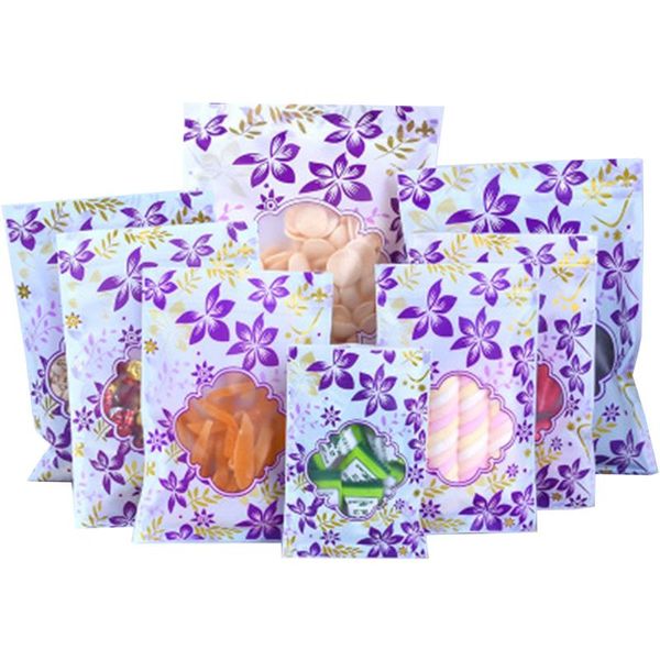 storage bags 100pcs/lot purple flower printed plastic bag with frosted window self seal tear notch flat pouches for food candy nuts
storage bags 100pcs/lot purple flower printed plastic bag with frosted window self seal tear notch flat pouches for food candy nuts