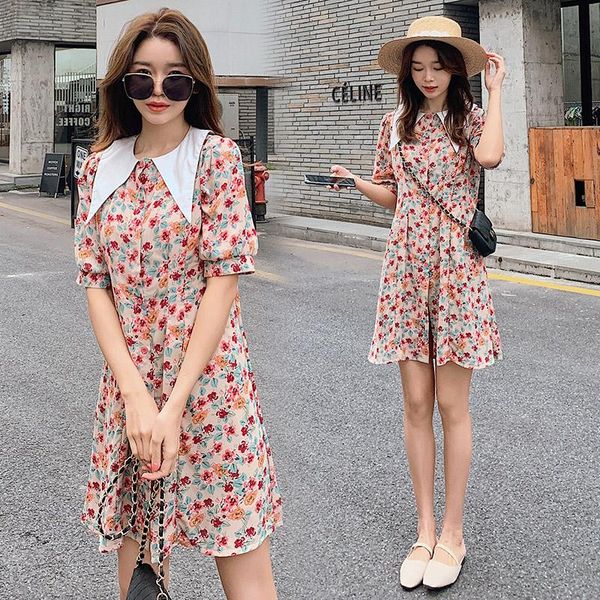 0832# nursing pregnant women breastfeeding clothes chiffon floral dress doll collar fashion loose pregnancy dress, White
0832# nursing pregnant women breastfeeding clothes chiffon floral dress doll collar fashion loose pregnancy dress, White