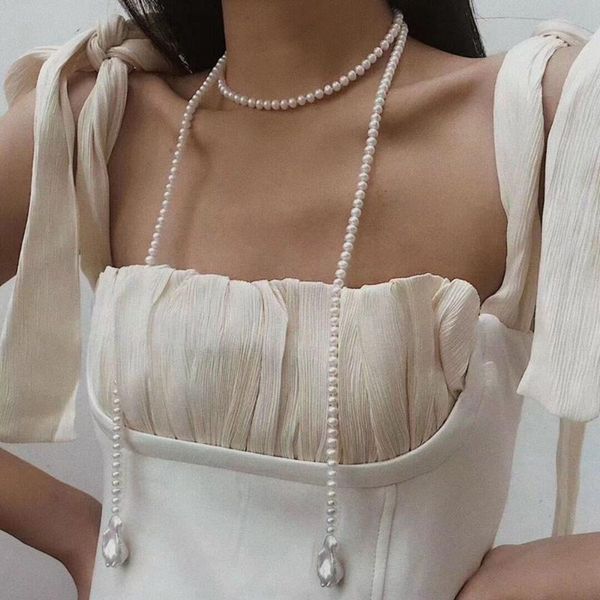 long pearl necklace creative diy knotted exquisite wild fashion sweater chain women's belt accessories pendant necklaces, Silver
long pearl necklace creative diy knotted exquisite wild fashion sweater chain women's belt accessories pendant necklaces, Silver
