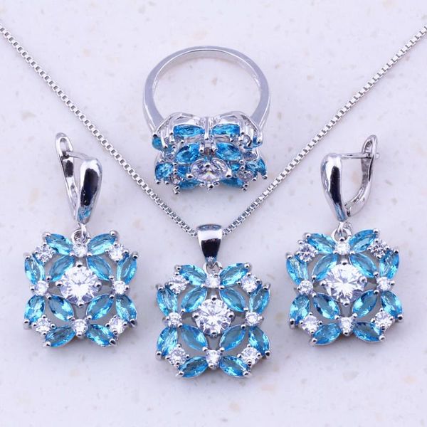 earrings & necklace good-looking sky blue crystal cubic zircon sterling jewelry sets for women party fashion gift box j0007, Silver
earrings & necklace good-looking sky blue crystal cubic zircon sterling jewelry sets for women party fashion gift box j0007, Silver