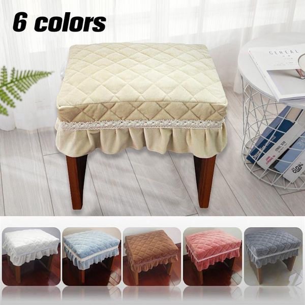 short plush quilted rectangular chair seat pad slipcover piano stool cover covers