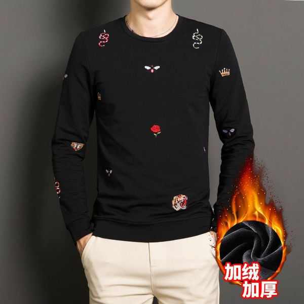 handsome youth's bottoming shirt all-match plus velvet thickening casual cotton embroidery men's round neck long sleeve hoodies &, Black
handsome youth's bottoming shirt all-match plus velvet thickening casual cotton embroidery men's round neck long sleeve hoodies &, Black