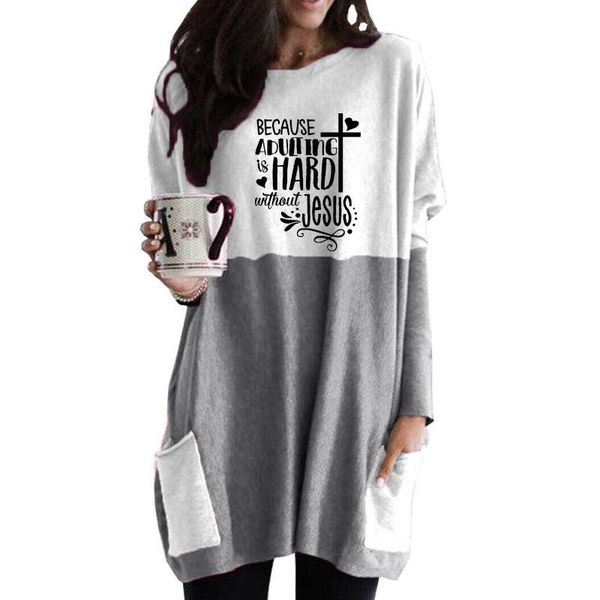 women's hoodies & sweatshirts because adulting jesus christian letter print pocket long for female femmes gift women plus size sleeve, Black
women's hoodies & sweatshirts because adulting jesus christian letter print pocket long for female femmes gift women plus size sleeve, Black