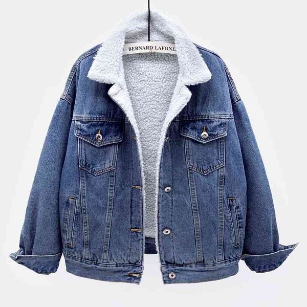 jacket korean fashion winter thick warm lamb fur jeans female loose bat sleeve short denim jacket women vintage blue outerwear, Black;brown
jacket korean fashion winter thick warm lamb fur jeans female loose bat sleeve short denim jacket women vintage blue outerwear, Black;brown