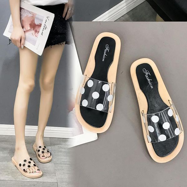 slippers women transparent flat design wave point wearing beach outside cute clear casual jelly shoes, Black
slippers women transparent flat design wave point wearing beach outside cute clear casual jelly shoes, Black