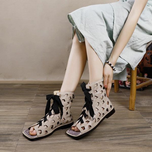 spring and summer 2021 lace-up hole shoes female fish mouth low heel soft bottom sandals, Black
spring and summer 2021 lace-up hole shoes female fish mouth low heel soft bottom sandals, Black
