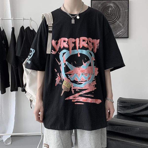 men's t-shirts summer half sleeve oversize funny t shirt teens clothes loose vacation harajuku cartoon tshirts men clothing, White;black
men's t-shirts summer half sleeve oversize funny t shirt teens clothes loose vacation harajuku cartoon tshirts men clothing, White;black
