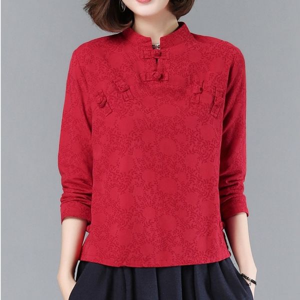 chinese style women shirts cotton vintage blouses 2021 autumn new cheongsam long sleeve hanfu women tang shirts 12203, Red
chinese style women shirts cotton vintage blouses 2021 autumn new cheongsam long sleeve hanfu women tang shirts 12203, Red