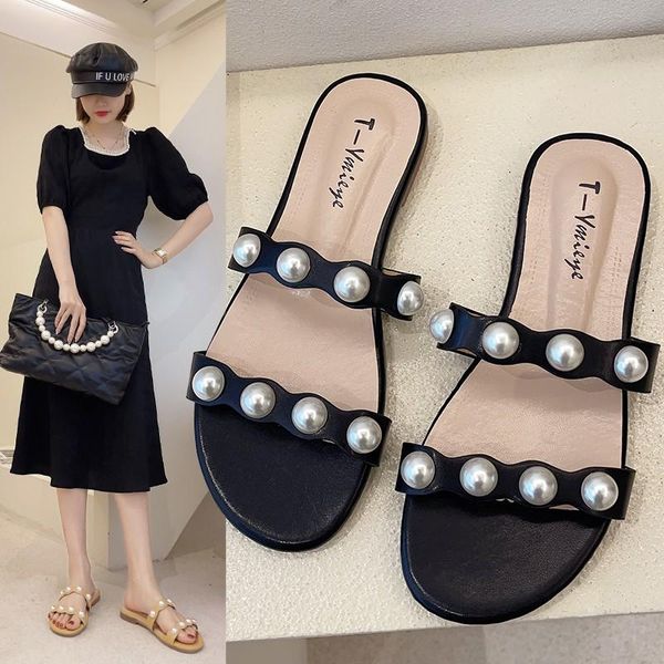 slippers 2021 summer fairy style flat sandals women's leisure fashion one word with student heel roman shoes, Black
slippers 2021 summer fairy style flat sandals women's leisure fashion one word with student heel roman shoes, Black