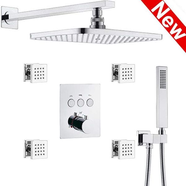 thermostatic shower set brass rectangular 12 x 8 inch rainfall system with 4 pcs body jets mixer (chrome) bathroom sets
thermostatic shower set brass rectangular 12 x 8 inch rainfall system with 4 pcs body jets mixer (chrome) bathroom sets