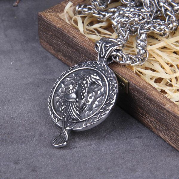 pendant necklaces drop stainless steel nordic necklace viking raven black bird crow women men jewelry gift, Silver
pendant necklaces drop stainless steel nordic necklace viking raven black bird crow women men jewelry gift, Silver