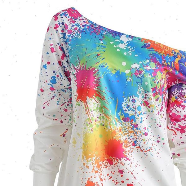 fashion skew neck women sweatshirt long sleeve paint splatter print blouse sudaderas para mujer, Black
fashion skew neck women sweatshirt long sleeve paint splatter print blouse sudaderas para mujer, Black