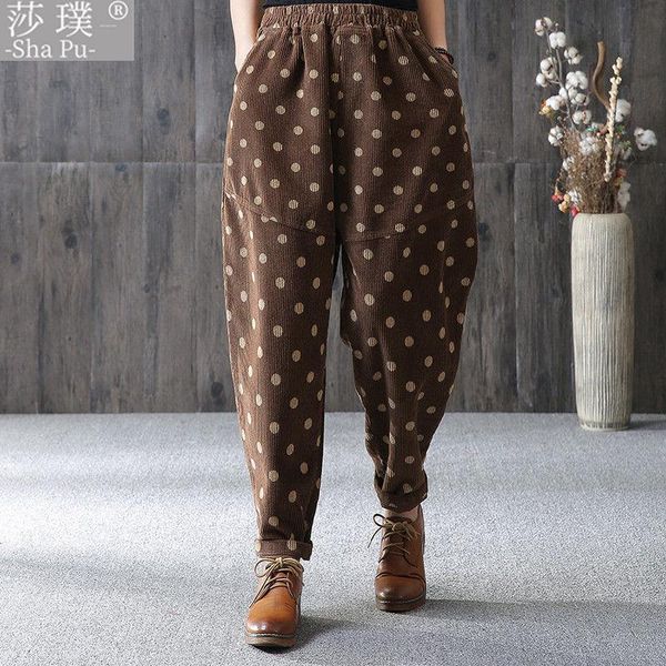 women's pants & capris autumn arrival women elastic waist dot print corduroy harem all-matched casual loose plus size trousers, Black;white
women's pants & capris autumn arrival women elastic waist dot print corduroy harem all-matched casual loose plus size trousers, Black;white