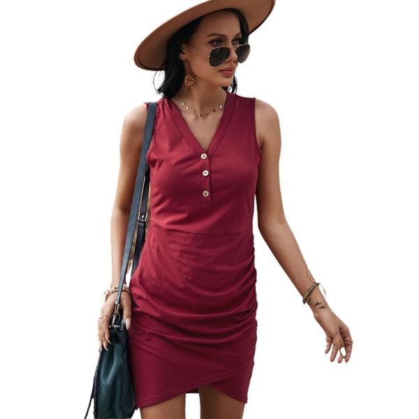 ruched tank dresses for women sleeveless solid slim dress irregular sundress elegant mini vestidos casual button clothing, Black;gray
ruched tank dresses for women sleeveless solid slim dress irregular sundress elegant mini vestidos casual button clothing, Black;gray