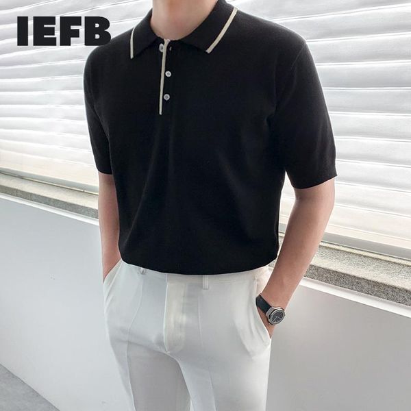 men's polos iefb summer shirts short sleeve korean ice slik thin knitted 2021 business slim black lapel clothing 9y7664, White;black
men's polos iefb summer shirts short sleeve korean ice slik thin knitted 2021 business slim black lapel clothing 9y7664, White;black