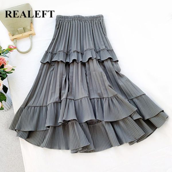 skirts realeft autumn women elegant pleated long high waist ruffles harajuku tulle a-line mid-calf cake 2021 arrival, Black
skirts realeft autumn women elegant pleated long high waist ruffles harajuku tulle a-line mid-calf cake 2021 arrival, Black