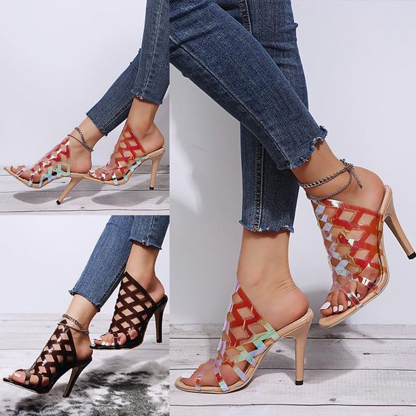 dress shoes summer fashion ladies sandals high heels cross strap one-step special film laser vamp, Black
dress shoes summer fashion ladies sandals high heels cross strap one-step special film laser vamp, Black