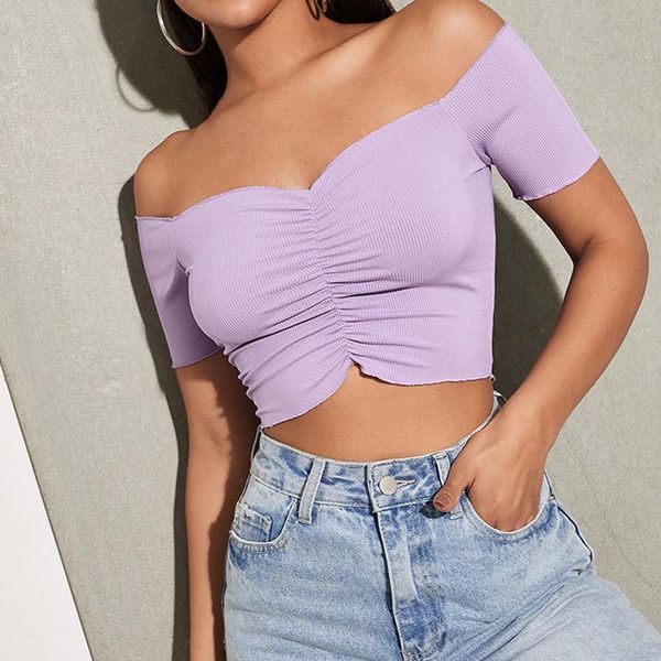 women's t-shirt summer crop sleeveless slash neck knitting tee women tube, White
women's t-shirt summer crop sleeveless slash neck knitting tee women tube, White